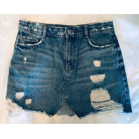 ZARA Trafaluc Denim Skirt - Picture 1 of 4